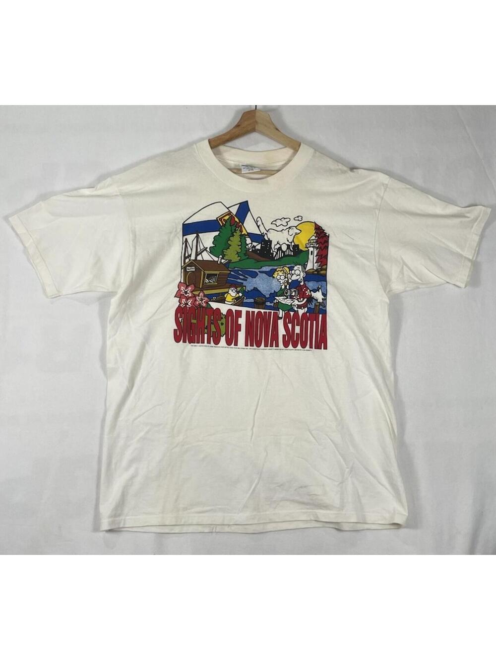 Vintage Sights of Nova Scotia Gildan Heavyweight Made In Canada T-shirt Sz XL - Picture 2 of 15